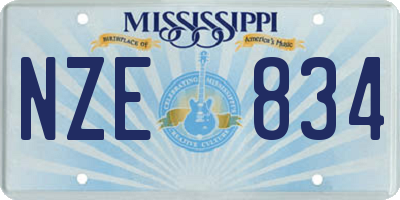 MS license plate NZE834