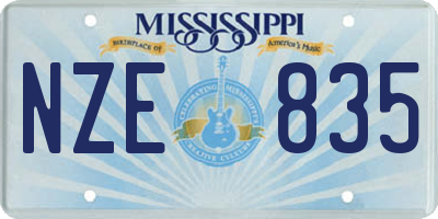MS license plate NZE835
