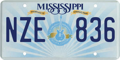 MS license plate NZE836