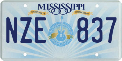 MS license plate NZE837