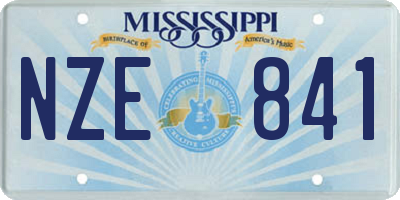 MS license plate NZE841