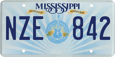 MS license plate NZE842
