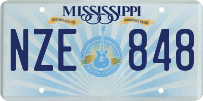 MS license plate NZE848
