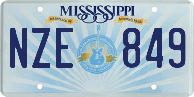 MS license plate NZE849