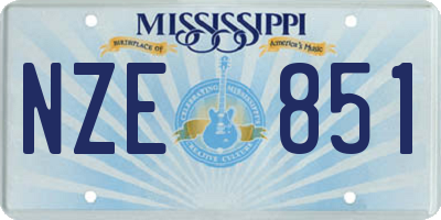 MS license plate NZE851