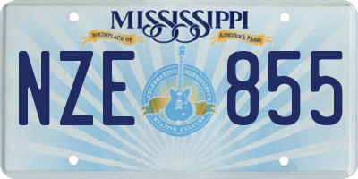 MS license plate NZE855