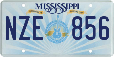 MS license plate NZE856