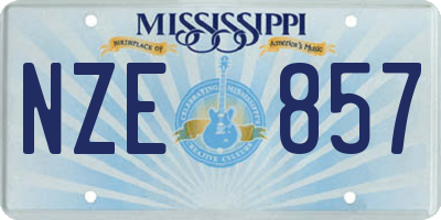 MS license plate NZE857