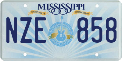 MS license plate NZE858