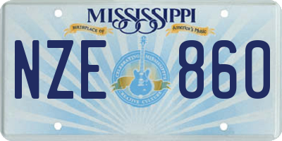MS license plate NZE860