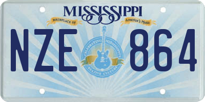 MS license plate NZE864
