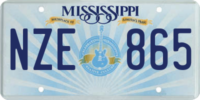 MS license plate NZE865