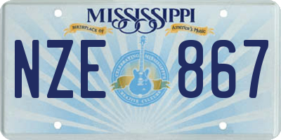 MS license plate NZE867
