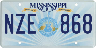 MS license plate NZE868