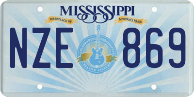 MS license plate NZE869