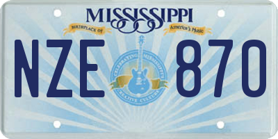 MS license plate NZE870