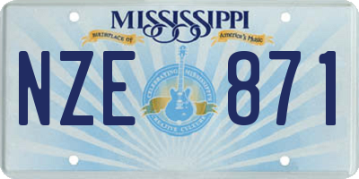 MS license plate NZE871
