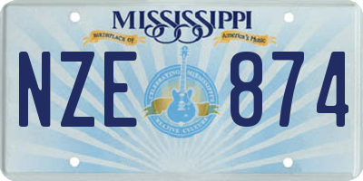 MS license plate NZE874
