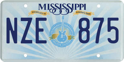 MS license plate NZE875