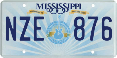 MS license plate NZE876