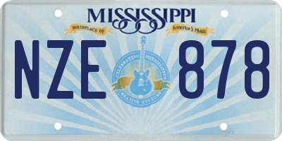 MS license plate NZE878