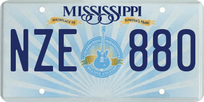 MS license plate NZE880