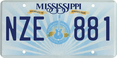 MS license plate NZE881