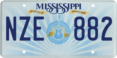 MS license plate NZE882