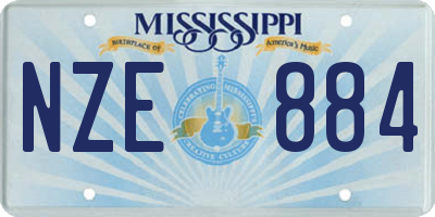 MS license plate NZE884