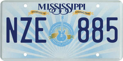 MS license plate NZE885
