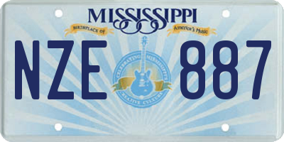 MS license plate NZE887