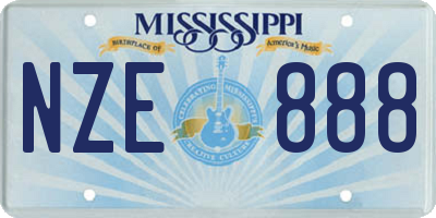 MS license plate NZE888