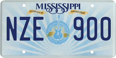 MS license plate NZE900