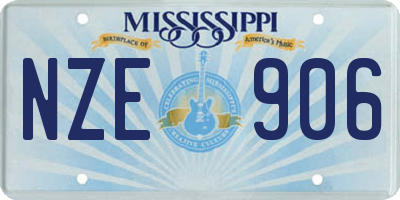 MS license plate NZE906