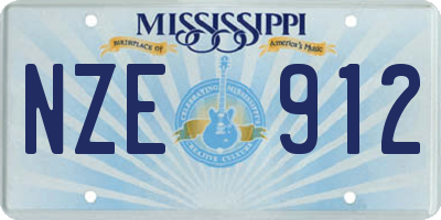 MS license plate NZE912