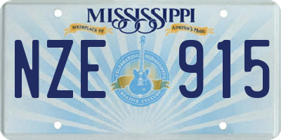 MS license plate NZE915