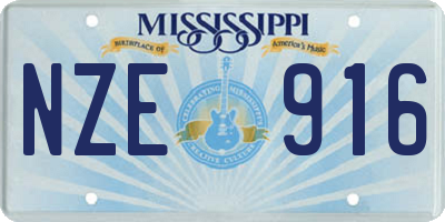 MS license plate NZE916