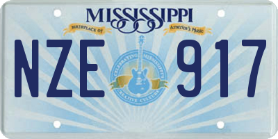 MS license plate NZE917