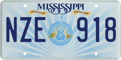 MS license plate NZE918