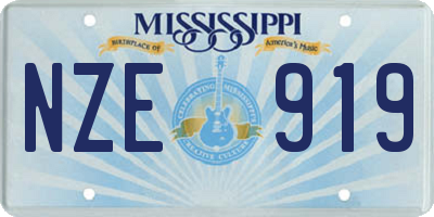 MS license plate NZE919
