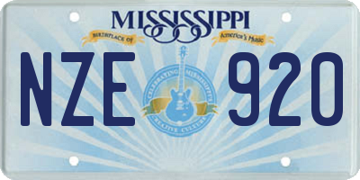 MS license plate NZE920
