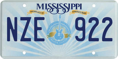 MS license plate NZE922