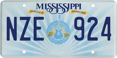 MS license plate NZE924