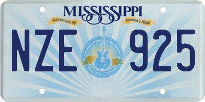 MS license plate NZE925