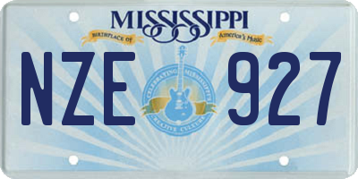 MS license plate NZE927