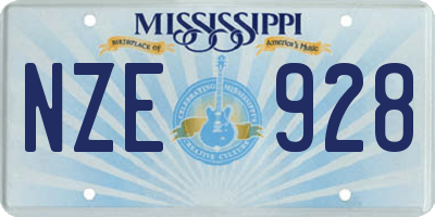 MS license plate NZE928