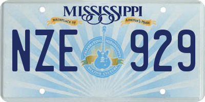 MS license plate NZE929