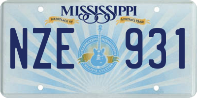 MS license plate NZE931