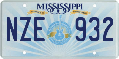 MS license plate NZE932