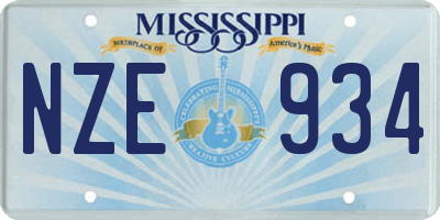MS license plate NZE934